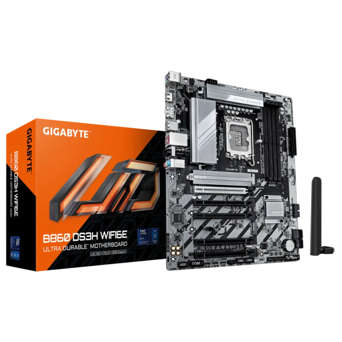 GIGABYTE B860 DS3H WIFI6E, DDR5, SATA3, USB3.2GEN2X2, DP, WIFI 6E, LGA1851 ATX