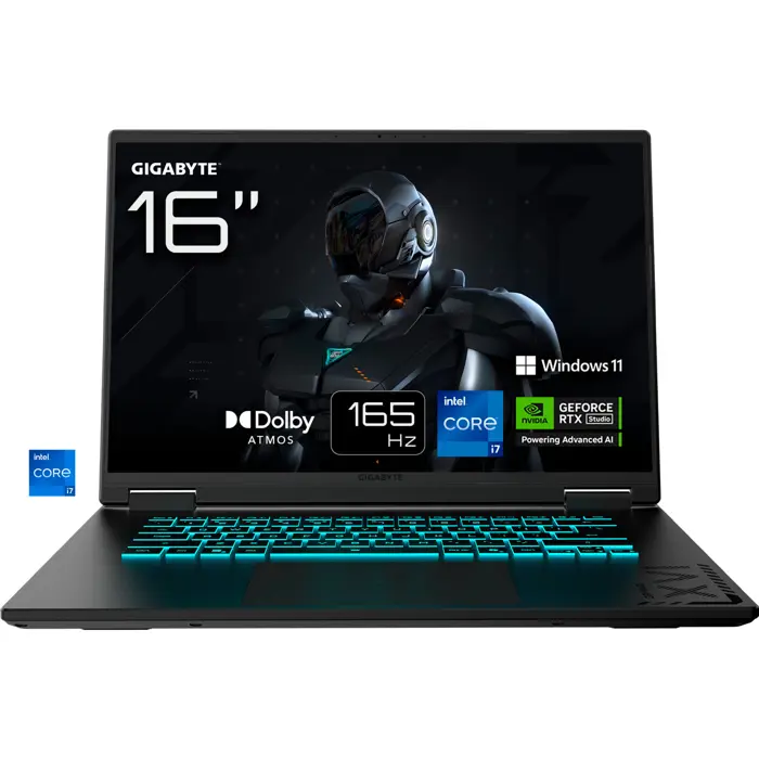 GigaByte GAMING A16 CWHI3DEC94SH (gray, Intel Core? i7-13620H, NVIDIA GeForce RTX 5070, 16 GB DDR5, 1 TB (1 TB SSD), Windows 11 Home) - German - DE Layout
