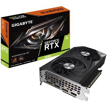 GIGABYTE GeForce RTX 3060 Windforce OC 12G, 12288 MB GDDR6 GV-N3060WF2OC-12GD