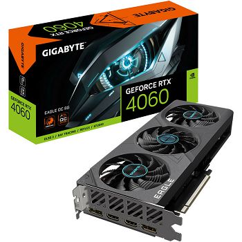 GIGABYTE GeForce RTX 4060 Eagle OC 8G, 8192 MB GDDR6 GV-N4060EAGLE OC-8GD