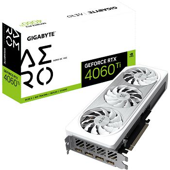 GIGABYTE GeForce RTX 4060 Ti Aero OC 16G, 16384 MB GDDR6 GV-N406TAERO OC-16GD