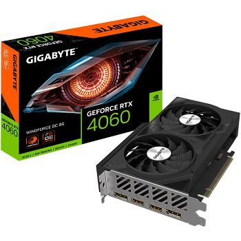 GIGABYTE GeForce RTX 4060 Windforce OC 8G, 8192 MB GDDR6 GV-N4060WF2OC-8GD