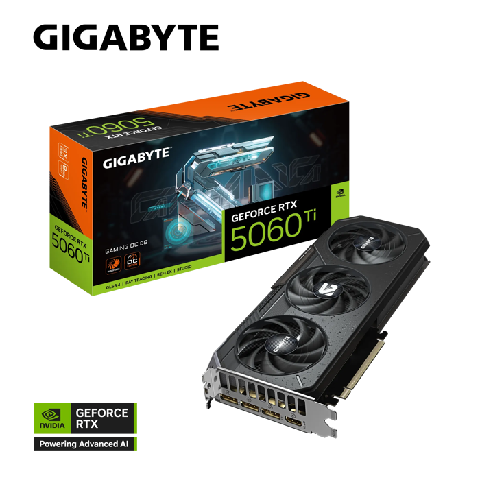 GIGABYTE GIFORTE GEFORCE RTX 5060 TI GIGYTE TI GAMING OC 8G, 8GB GDDR7, PCI-E 5.0