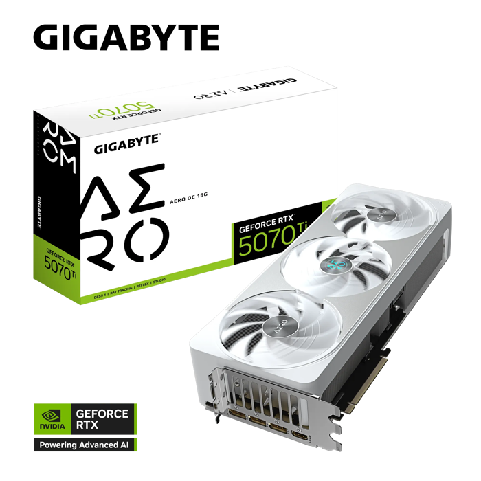 GIGABYTE GIFORTE GEFORCE RTX 5070 TI AERO OC 16G, 16GB GDDR7, PCI-E 5.0