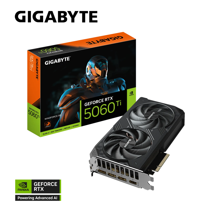 GIGABYTE GIGYTE GEFORCE RTX 5060 TI WINDFORCE 8G, 8GB GDDR7, PCI-E 5.0