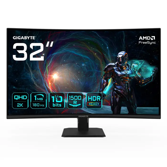Gigabyte GS32QCA EU | 31.5" | VA | 180 Hz | 1 ms | 250 nits | HDMI ports quantity 2