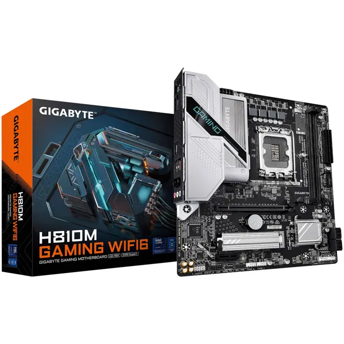 GIGABYTE H810M Gaming WiFi 6 Mainboard, Sockel LGA 1851, Intel H810, Micro-ATX, DDR5-H810M GAMING WIFI6
