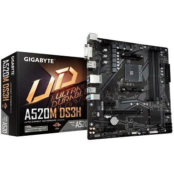 GIGABYTE Mainboard Desktop A520M DS3H V2, socket AM4