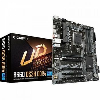 GIGABYTE B660 DS3H DDR4 (Socket 1700, 4xDDR4 up to 128GB, 1x PCI-E x16x16, 4x PCI-E x16x1, 2x M.2, 4x SATA, 1x USB 3.2 Gen 1, 2x USB 3.2 Gen1 Internal, 4x USB 2.0/1.1, 1x USB Type-C,