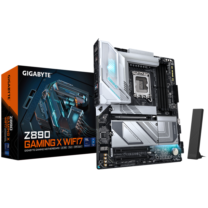GIGABYTE Mainboard Desktop Z890 GAMING X WIFI7 (LGA1851, Ultra CPU,4xDDR5,1xUSB4-C,1xHDMI,1xDP,2.5GLAN,WiFi7,BT5.4,1xPCIe x16 5.0,2xPCIe x16 supporting PCIe 4.0 x4,4xM.2,4xSATA3) ATX