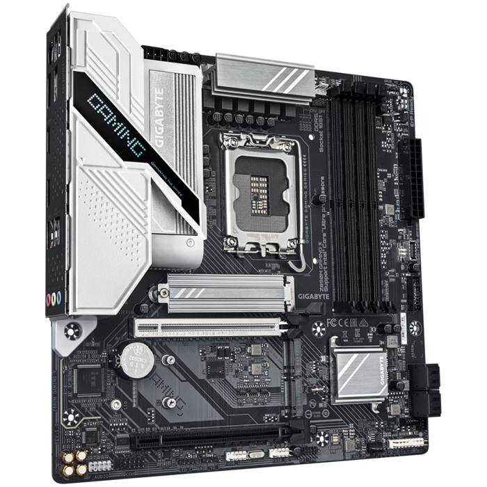 GIGABYTE Mainboard Desktop Z890M GAMING X (LGA1851, Ultra CPU, 4xDDR5, 1xHDMI, 2xDP, 2.5GLAN, 1xPCIe x16 5.0, 1xPCIe x16 supporting PCIe 4.0 x4, 3xM.2, 4xSATA3) mATX