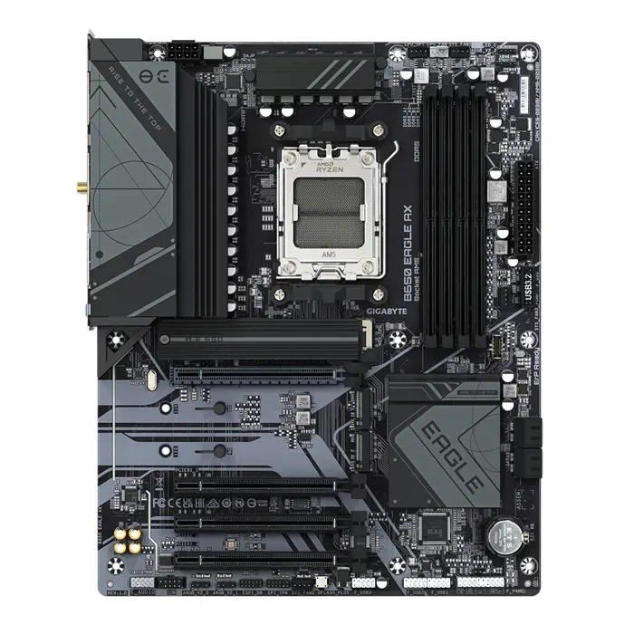 Gigabyte MB B650 EAGLE AX, S.AM5, 4×DDR5/7600(OC), PCIe 4.0, G-LAN, 1×DP/HDMI, USB-C, WiFi, ATX