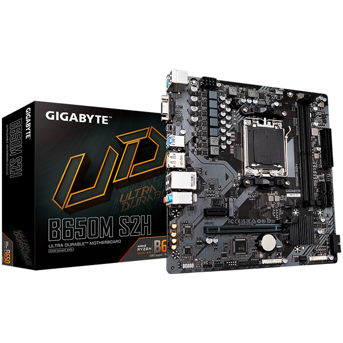 GIGABYTE MB Socket AM5 B650 2 x DDR5 1 x M.2 4 x SATA 1 x D-Sub port 1 x DisplayPort 1 x HDMI port Micro ATX