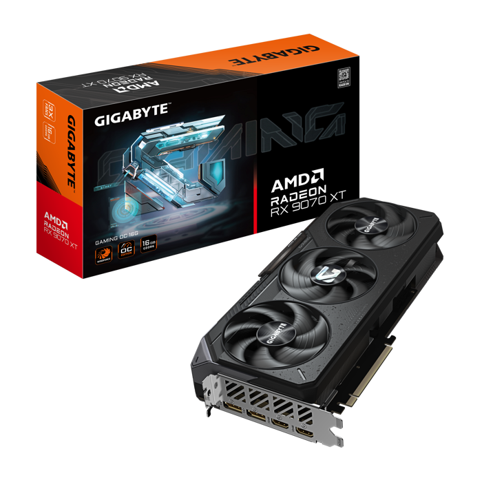 Gigabyte Radeon RX 9070 XT Gaming OC 16G Grafikkarte, 16384 MB GDDR6-GV-R9070XTGAMING OC-16GD