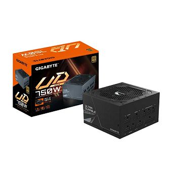 GIGABYTE UD750GM PG5 Power Supply 750W, PCIe Gen5 16Pin, Modular, 80 PLUS Gold, Japanese capacitors, 120mm smart control fan, EU plug