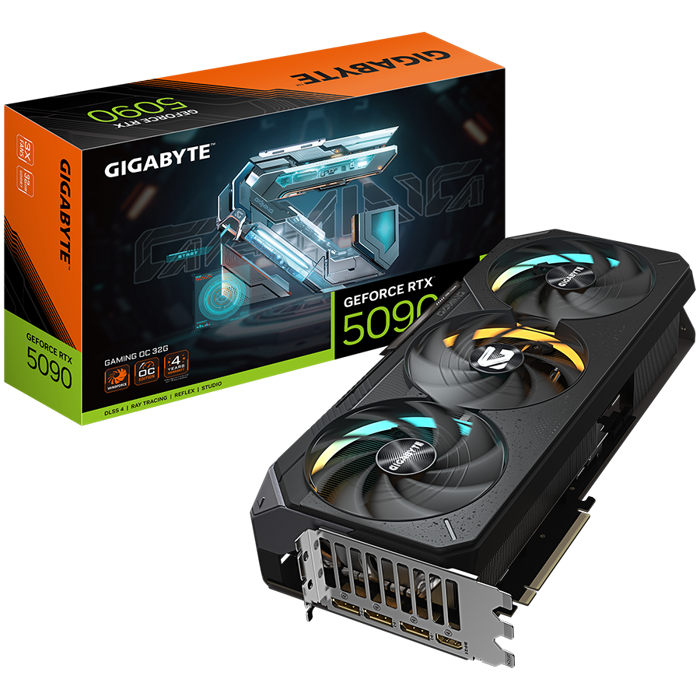 GIGABYTE Video Card NVIDIA GeForce RTX 5090 GAMING OC 32G (32GB GDDR7/512bit, PCI-E 5.0, Recommended PSU 1000W, 16Pin Power connector, 3x DP, 1x HDMI)