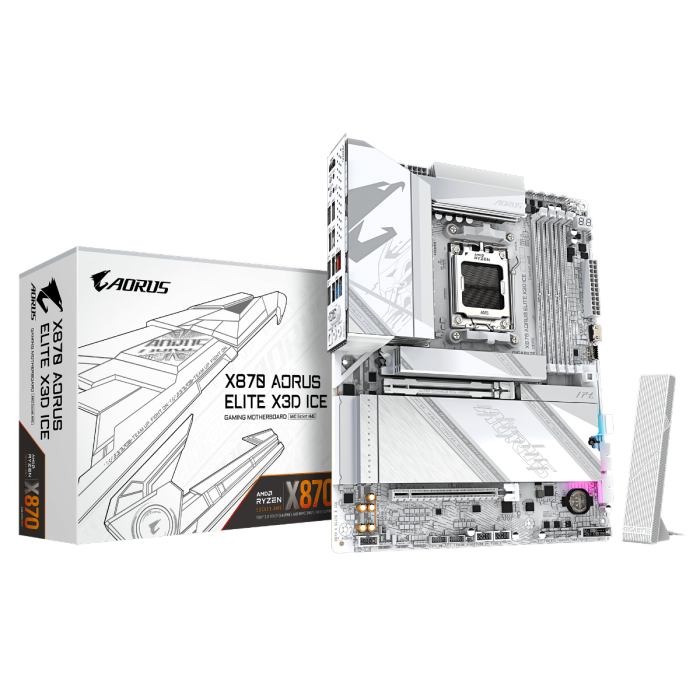 GIGABYTE X870 AORUS ELITE X ICE, DDR5, SATA3, USB4, DP, 2.5GbE, WiFi 7, AM5 ATX