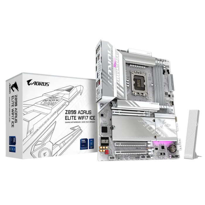 GIGABYTE Z890 AORUS ELITE WIFI7 ICE, DDR5, SATA3, USB4, DP, 2.5GbE, WIFI 7, LGA1851 ATX