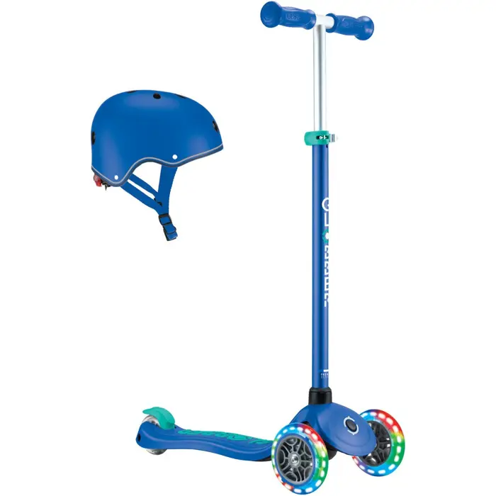GLOBBER Primo Plus Lights incl. helmet (dark blue/turquoise)