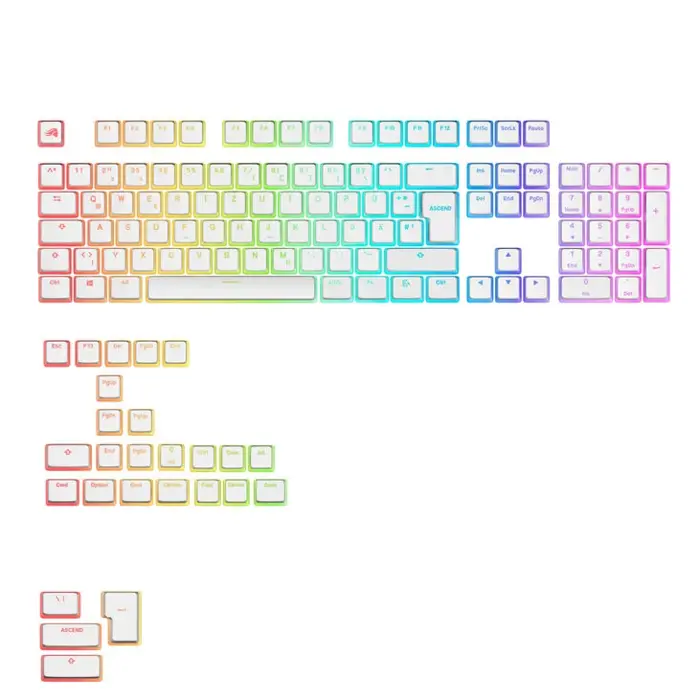 Glorious Aura V3 Keycaps, ISO Layout (DE), PBT, Doubleshot - Weiß-GLO-KB-ACC-KC-GPBT-AURA-WHT-DE