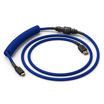 Glorious Coiled Cable Cobalt, USB-C to USB-A spiral cable - 1.37m, blue GLO-CBL-COIL-COBALT