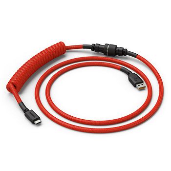 Glorious Coiled Cable Crimson Red, USB-C to USB-A spiral cable - 1.37m, red/black GLO-CBL-COIL-RED