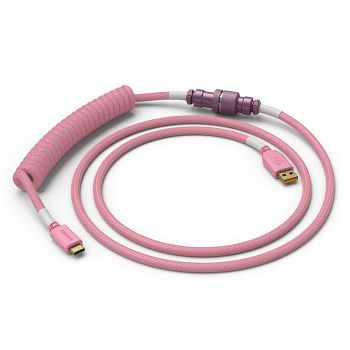 Glorious Coiled Cable Prism Pink, USB-C to USB-A spiral cable - 1.37m, pink GLO-CBL-COIL-PP