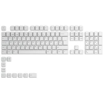 Glorious GPBT Keycaps - 115 PBT keycaps, ISO, ES layout, Arctic White GLO-KC-GPBT-W-ES