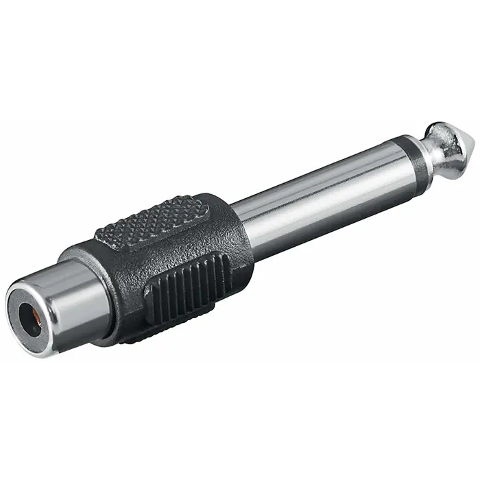 goobay Adapter Jack 6,35->Cinch blue - Jack 6,35 mm-plug (2-Pin, Mono)