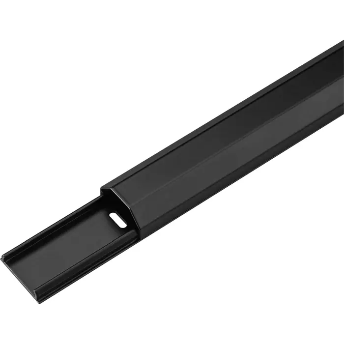 goobay aluminum cable duct WireDuct 33, cable guide (black, 1.1 meters)
