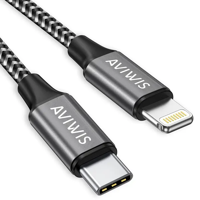 Goobay cable Lightning textile grey / silver 2.0m - 49269