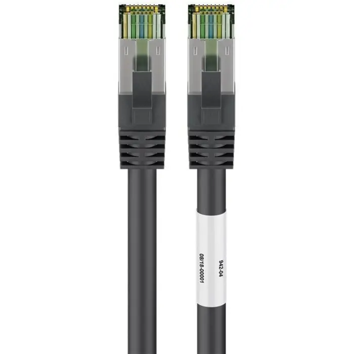 goobay CAT 8.1 patch cable, S/FTP (PiMF) (black, 5 meters)