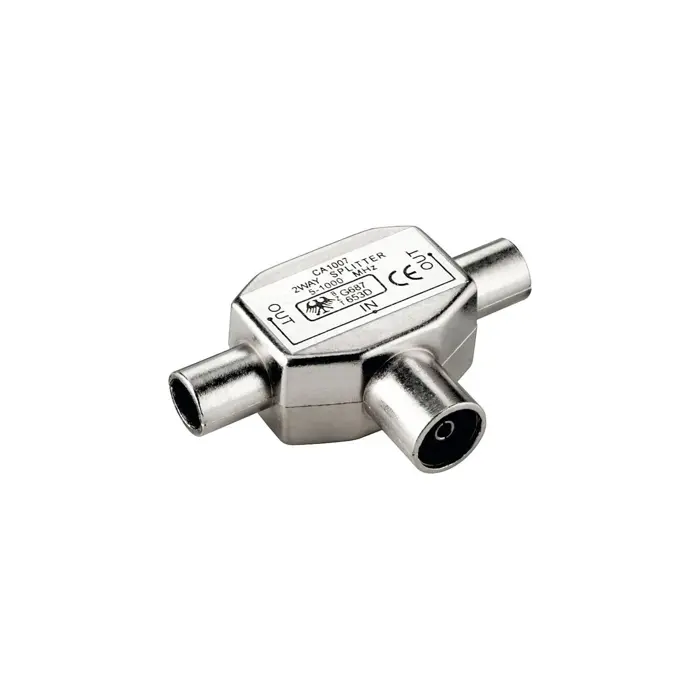 goobay Koax Verteil. TV 1xBu-2xSt metall
