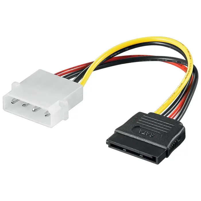 goobay Serial-ATA Stromadapter, Adapter black/red/gelb