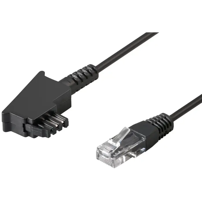 goobay TAE Anschlusskabel DSL/VDSL, Kabel black, 10 Meter
