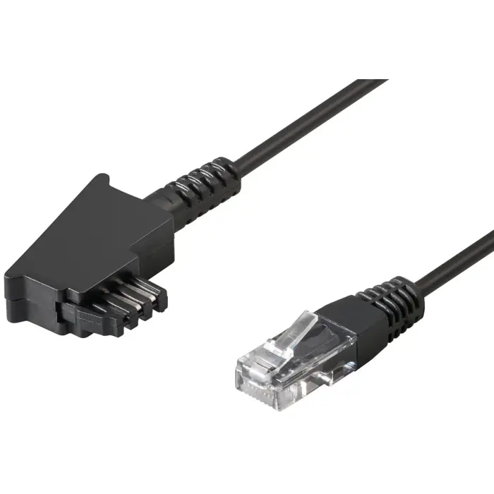 goobay TAE Anschlusskabel DSL/VDSL, Kabel black, 15 Meter
