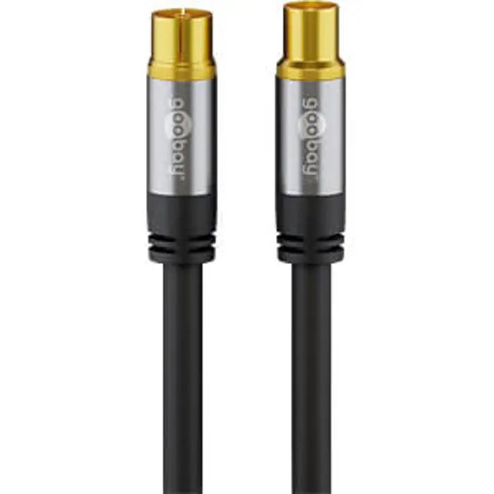 goobay TV antenna cable 135dB black 2m -4x shielded