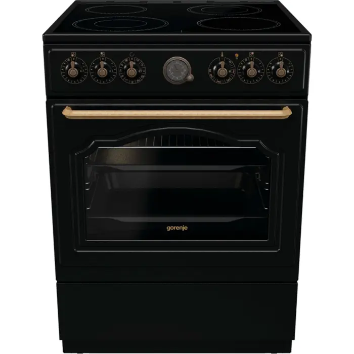 gorenje GECS6B70CLB, stove (black/gold)
