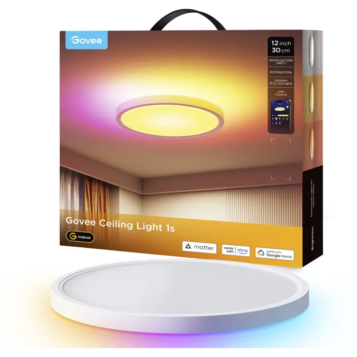 Govee 30cm RGBWW + RGBIC Round Smart Ceiling Light