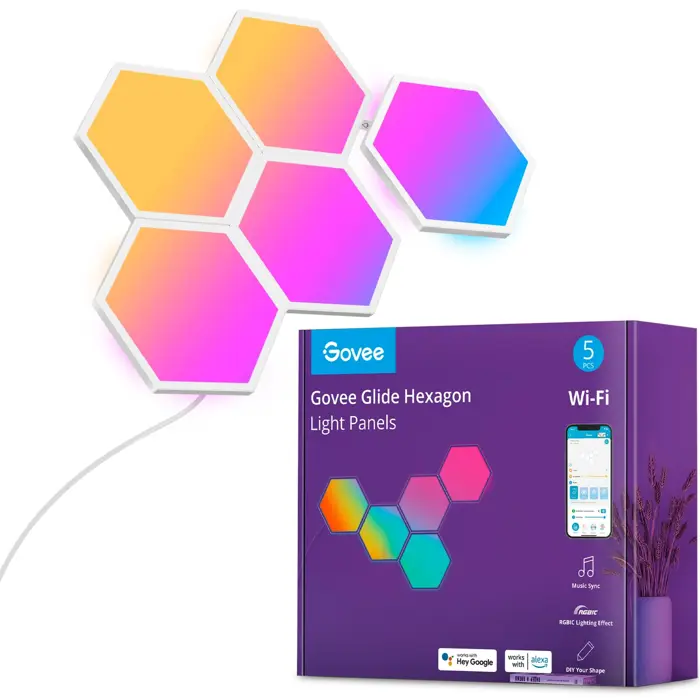 Govee Glide Hexa Light Panels 5-Pack, LED Light