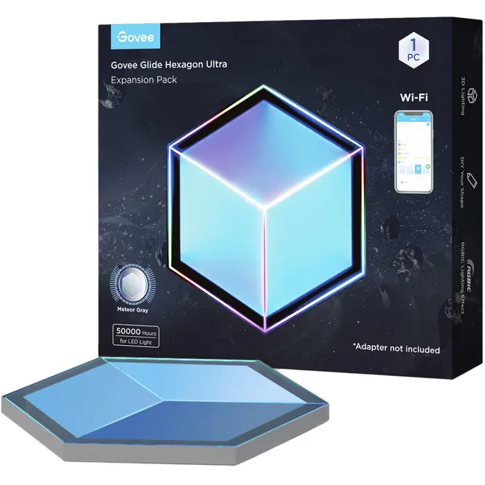 Govee Glide Hexagon Light Panels Ultra Expansion Pack (Grey, 1 Light Panel)
