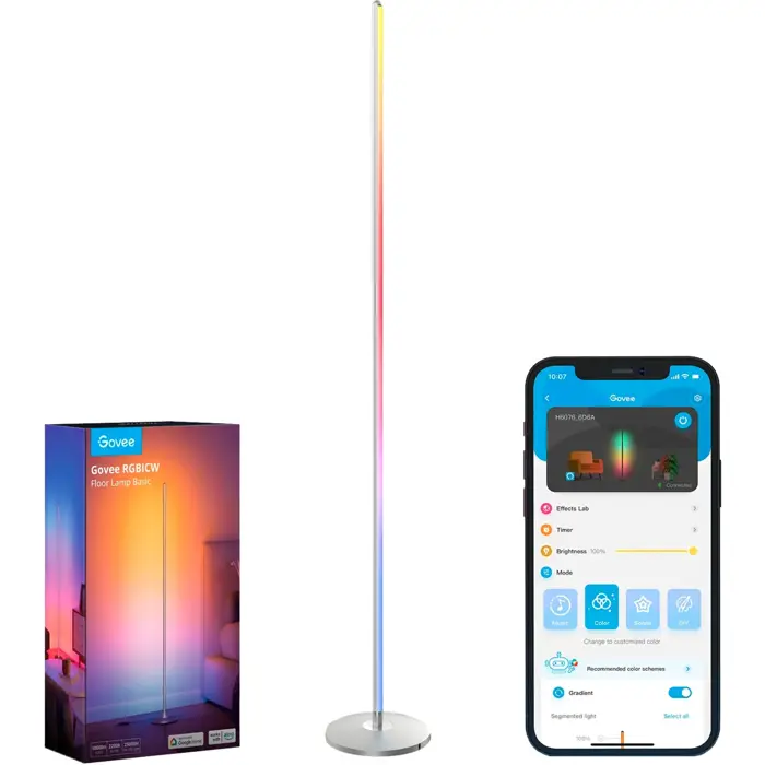 Govee RGBICW Smart Corner Floor Lamp, LED Light (Black)