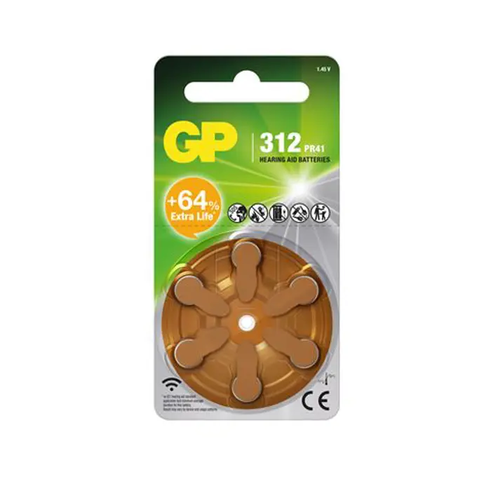 GP baterije ZA312F-ELTD6 Zinc Air Button