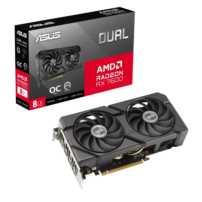 Grafička Asus DUAL-RX7600-O8G-EVO, RX 7600 8GB GDDR6