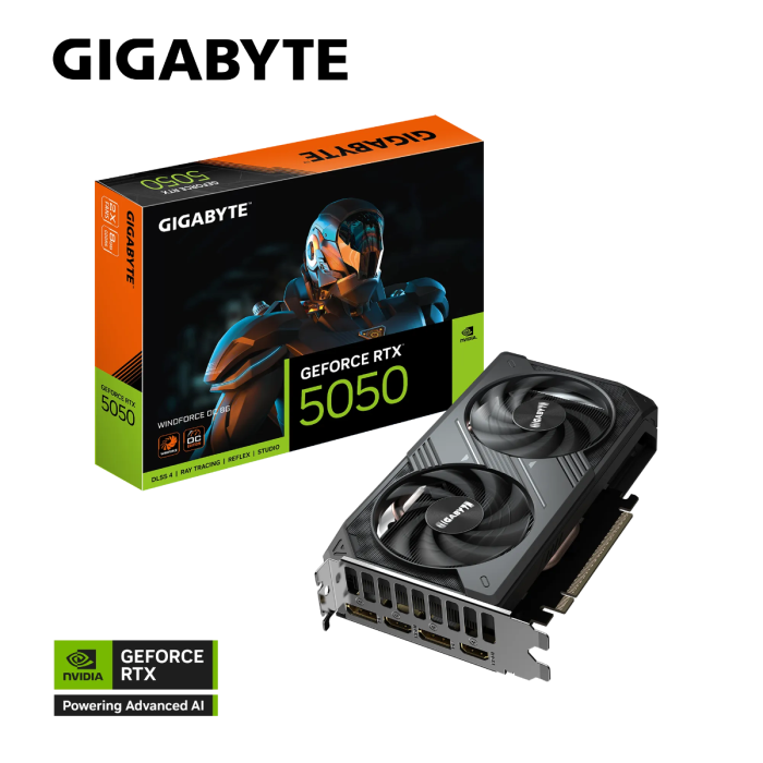 Grafična kartica GIGABYTE GeForce RTX 5050 Windforce OC 8G, 8GB GDDR6, PCI-E 5.0