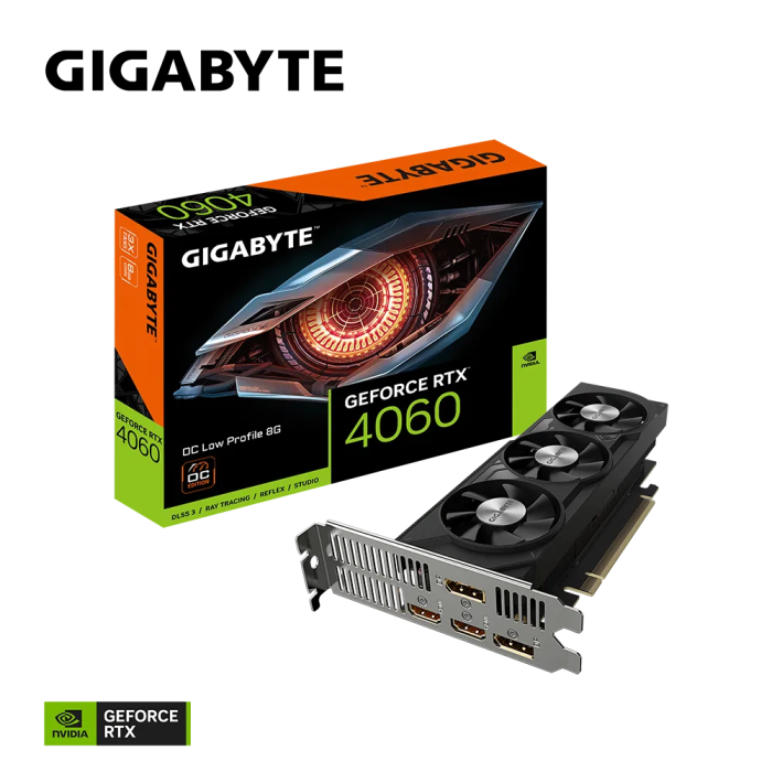Graphics card GIGABYTE GeForce RTX 4060 OC Low Profile 8G, 8GB GDDR6, PCI-E 4.0