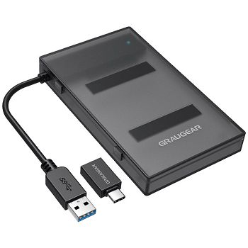 Graugear adapter for 2.5" SSD / HDD with protective box, USB-A with USB-C adapter-G-2603-AC