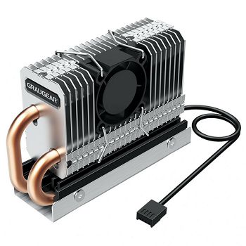 Graugear Heatpipe Hladnjak za M.2 NVMe 2280 SSD, PWM Ventilator - 25 mm G-M2HP04-F