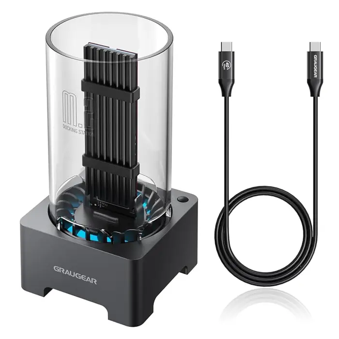Graugear USB 4.0 Docking Station für M.2 NVMe SSD mit Heatsink und Lüfter-G-M2DK-U4-40G