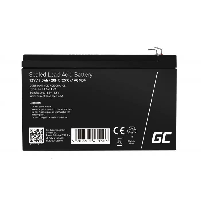Green Cell (AGM04) baterija AGM 12V 7Ah